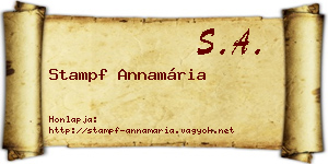Stampf Annamária névjegykártya